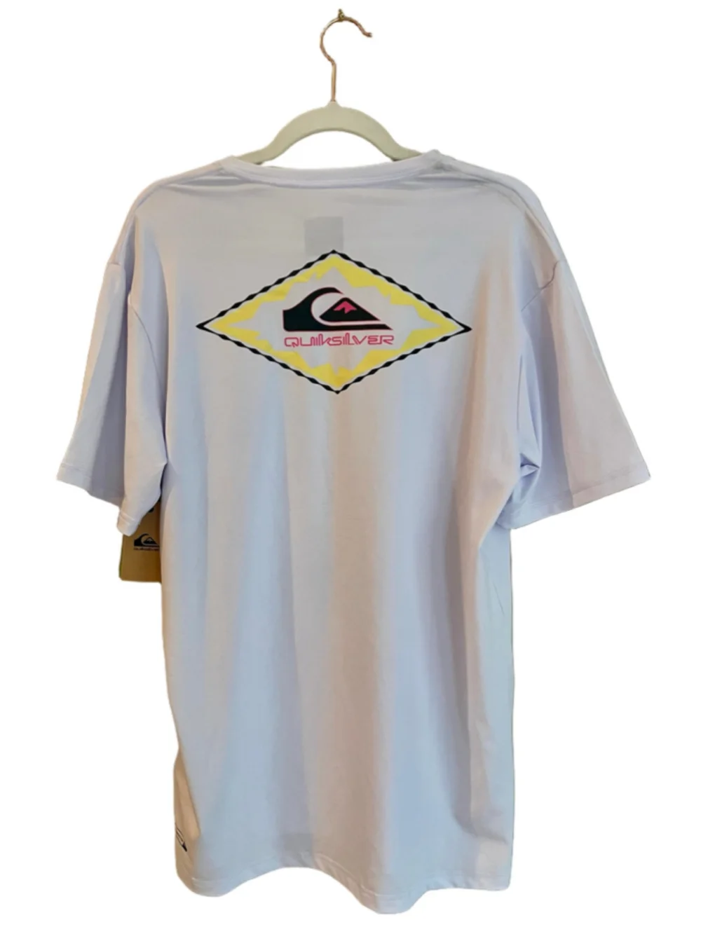 Quiksilver Mystic Session UPF 50 Surf Shirt Men L White Rash Guard NWT